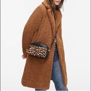 J Crew Caramel Teddy Bear Trench Coat